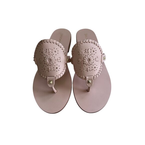 JACK ROGERS Light Pink Signature Leather Trim Sandals Size 9.5 - Picture 6 of 11